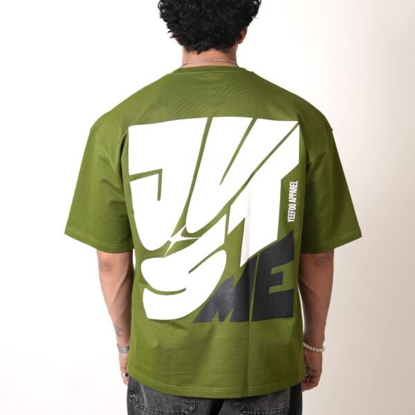 Yeefoo Olive Green Oversized T-shirt