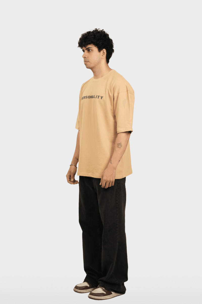 Side profile of the Minimalist T-Shirt, showing the oversized fit and drape.