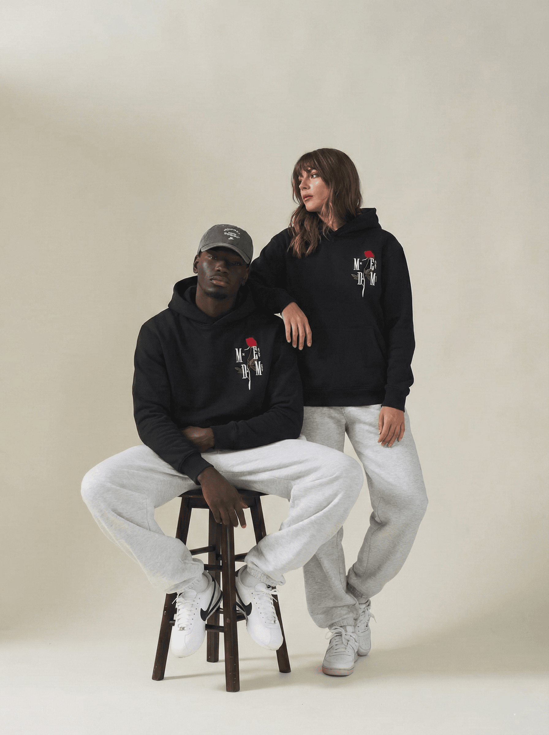 Yeefoo Rose Black Hoodie Collection